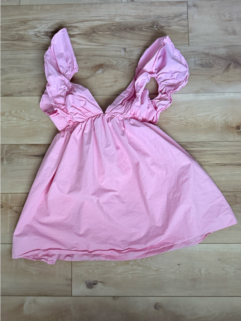 Source Unknown Pink Ruffle Mini Dress